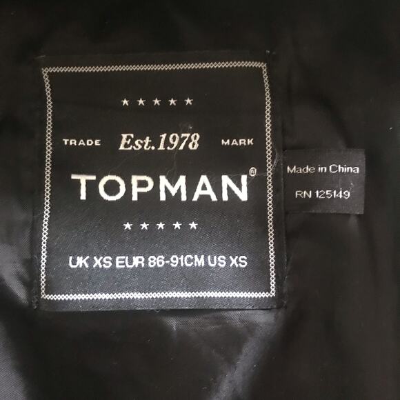 TopMan Wool Gray Full Zip Hooded Jacket Men's Size XS - Picture 8 of 10